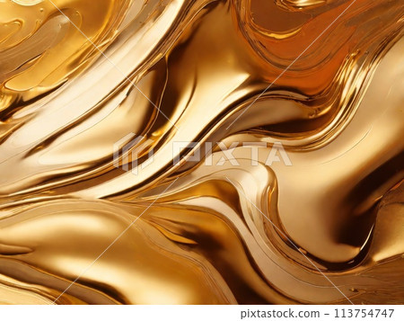 Painted background. Abstract emotional art. Modern design element. Golden liquid acrylic paints. Painted background. Abstract emotional art. Modern design element. Golden liquid acrylic paints. 113754747