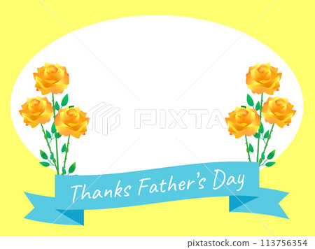 Thanks Father's Day lettering and orange rose frame Thanks Father's Day lettering and orange rose frame 113756354