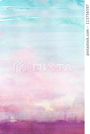 Sunset gradient landscape illustration 113756597