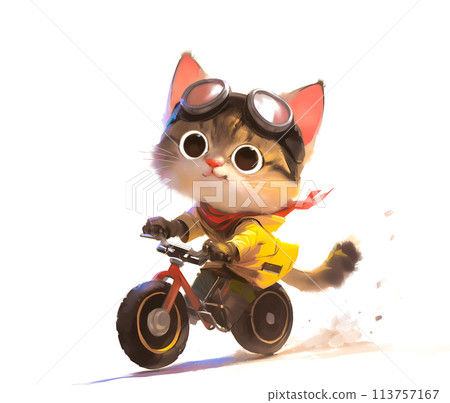 騎摩托車的貓 113757167