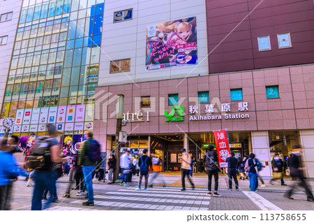 Tokyo cityscape in Japan. Overlooking Akihabara and other areas bustling with foreign tourists. The scene remains unchanged since before the coronavirus pandemic. (19th) 113758655