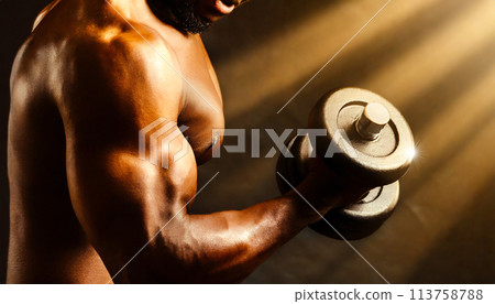 Biceps Workout - Exercise With Weights 113758788