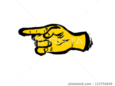 Handwritten hand sign pointing 2 Handwritten hand sign pointing 2 113758849