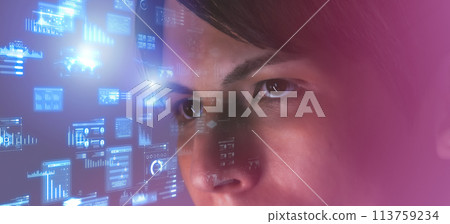Half male portrait Half male portrait 113759234