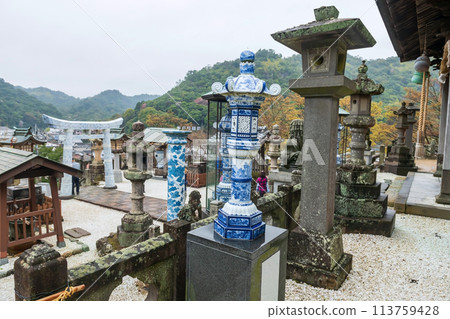 Tozan Sueyama shrine by porcelain pillar and torii gate, Imari Tozan Sueyama shrine by porcelain pillar and torii gate, Imari 113759428