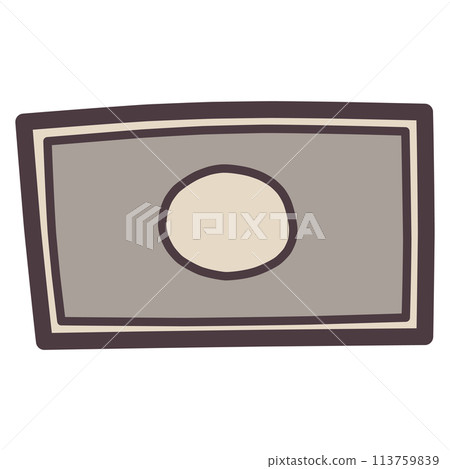 A hand-drawn illustration of a simple deformed banknote 113759839