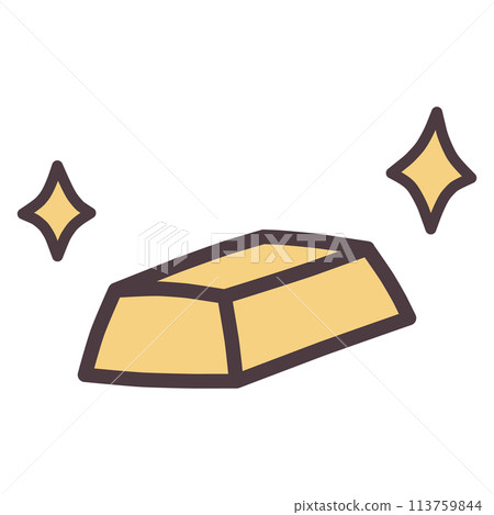 A simple illustration of a sparkling gold bar A simple illustration of a sparkling gold bar 113759844