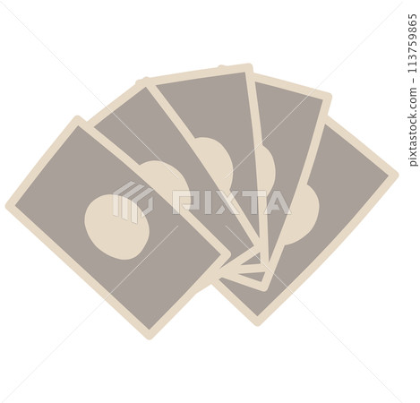 簡單變形的鈔票以扇形展開的插圖 113759865