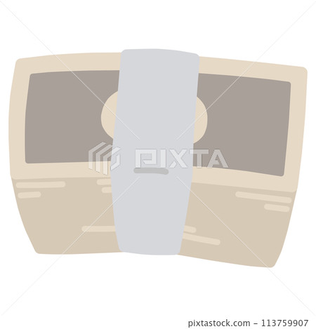 A hand-drawn illustration of a simple, deformed stack of bills A hand-drawn illustration of a simple, deformed stack of bills 113759907