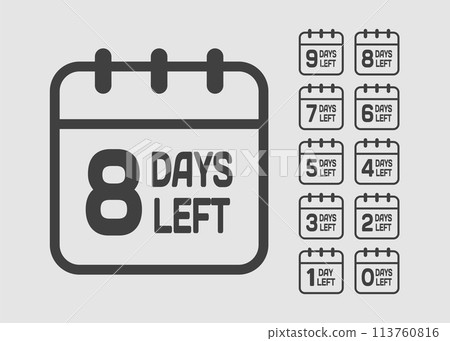 Countdown daily page calendar icon - 8 days left 113760816