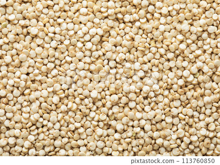 White healthy bolivian quinoa balanda grain seed textured background. 113760850