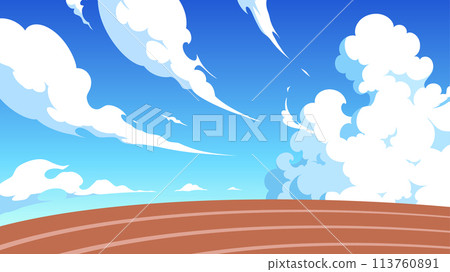 天空和地面的背景圖,具有運動日靈感的速度感_16:9 天空和地面的背景圖,具有運動日靈感的速度感_16:9 113760891