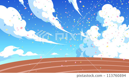 天空和地面的背景圖，具有運動日靈感的速度感_16:9 113760894
