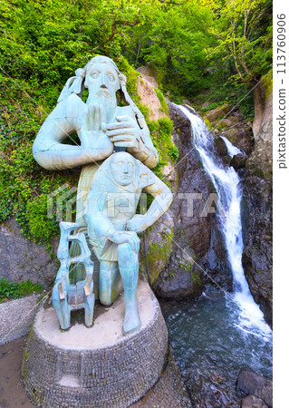 Sculpture and waterfall Batumi, Georgia, Sculpture and waterfall Batumi, Georgia, 113760906