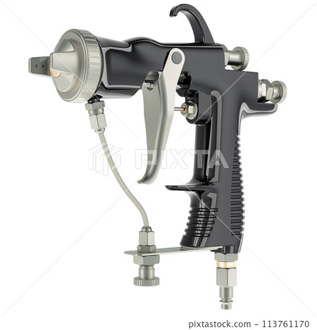 Black electrostatic air spray gun, 3D rendering 113761170