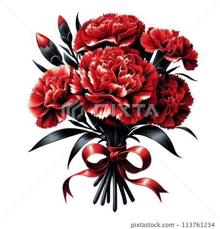 插圖康乃馨花束 插圖康乃馨花束 113761234