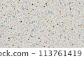 Colored terrazzo seamless pattern on elegant background. Seamless mosaic modern pattern. Granite seamless terrazzo flooring grunge vintage background 113761419