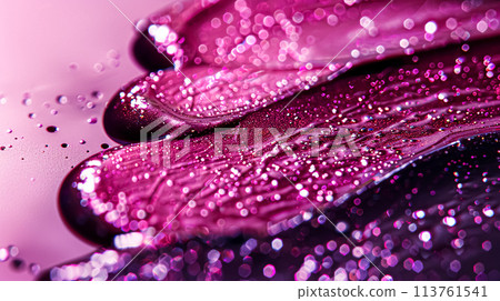 Abstract background for cosmetic products. Close up of makeup texture, bright and sparkles beauty Abstract background for cosmetic products. Close up of makeup texture, bright and sparkles beauty 113761541