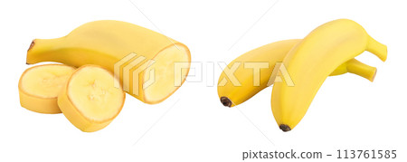 baby banana sliced isolated on white background with full depth of field 113761585