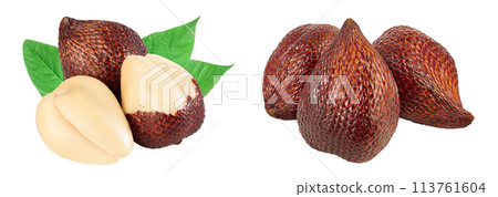 Salak snake fruit isolated on white background with full depth of field 113761604