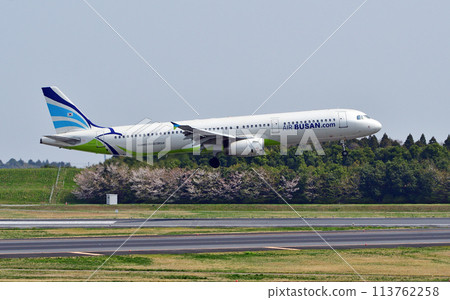 Air Busan A321 Narita approach Toyosan 113762258