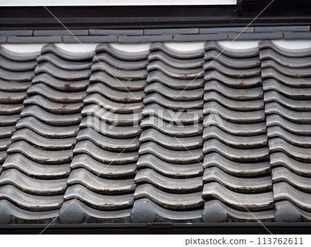 Tiled roof of old Japanese house Tiled roof of old Japanese house 113762611