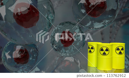 The Radioactive tank for energy or technology concept 3d rendering. 113762912
