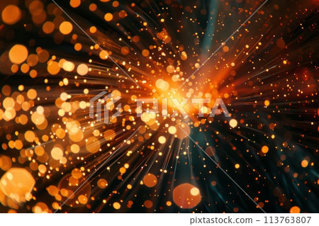 fiber optic light moving while data transfer. Background Generative AI 113763807