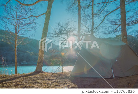 Camping at a campsite 113763826