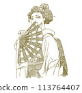 Line drawing illustration of a maiko 113764407