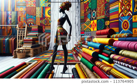 傳統非洲印花時尚拍攝 113764905