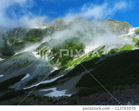 夏天從唐澤看到的奧穗高山 113765070