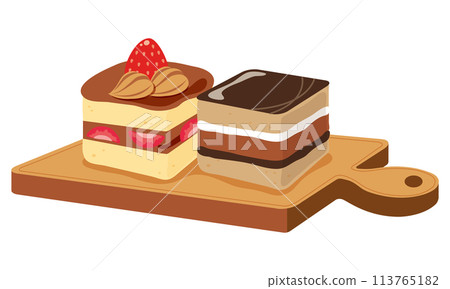 Chocolate square cake Chocolate square cake 113765182