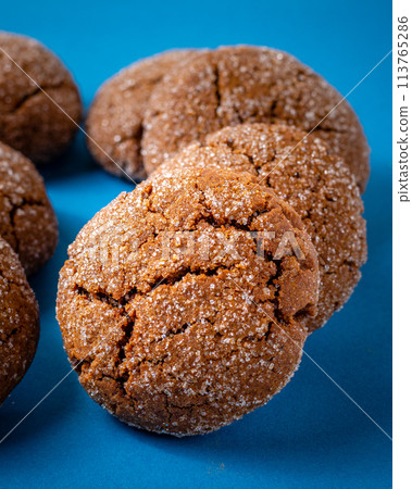 A group of Warm Homemade Gingersnap Cookies 113765286