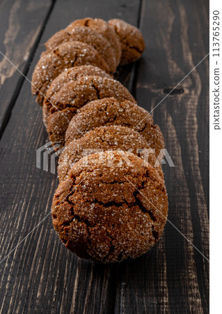 A group of Warm Homemade Gingersnap Cookies 113765290