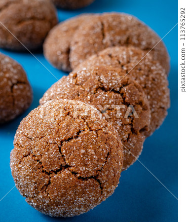 A group of Warm Homemade Gingersnap Cookies A group of Warm Homemade Gingersnap Cookies 113765292