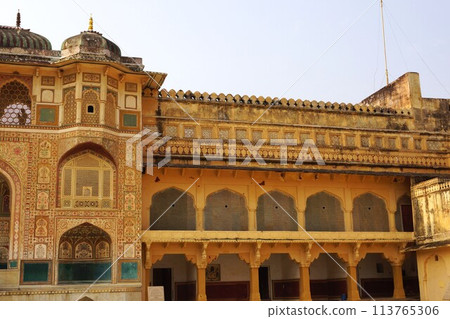 Amber Fort building on the outskirts of Jaipur, India 113765306