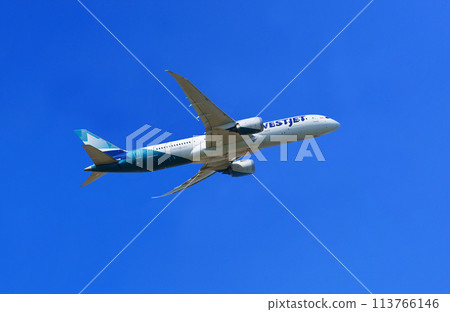 WEST JET787-9 takeoff and climb 113766146
