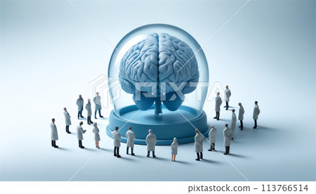 Scientists studying a model of the human brain 113766514