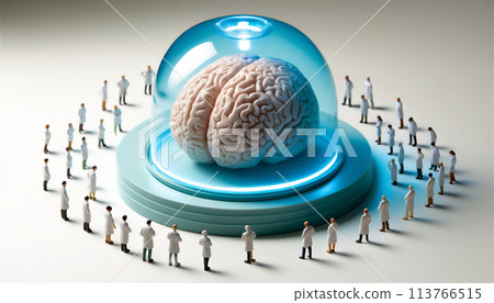 Scientists studying a model of the human brain 113766515