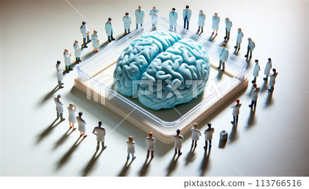 Scientists studying a model of the human brain 113766516