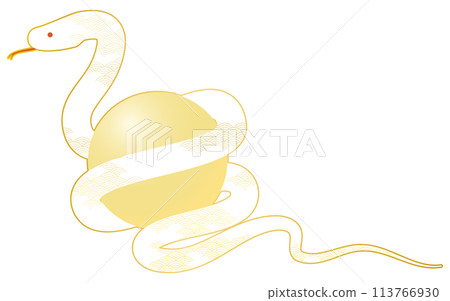2025 Year of the Snake New Year's card material, a snake holding a jewel 2025 Year of the Snake New Year's card material, a snake holding a jewel 113766930