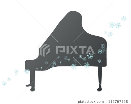 Snowflake and grand piano illustration 113767338