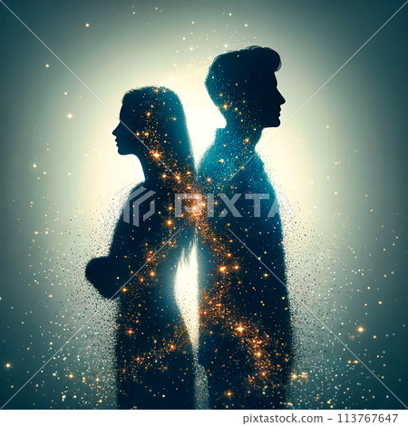 兩個人背靠背 兩個人背靠背 113767647