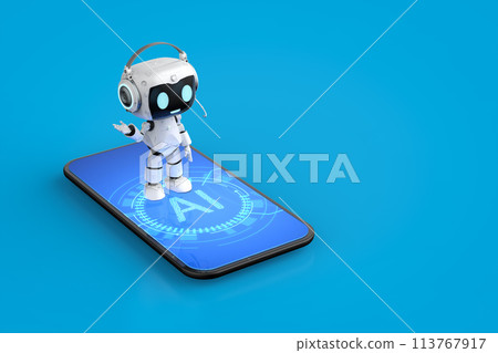 Ai personal assistant robot on smartphone 113767917