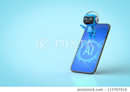Ai personal assistant robot on smartphone Ai personal assistant robot on smartphone 113767918