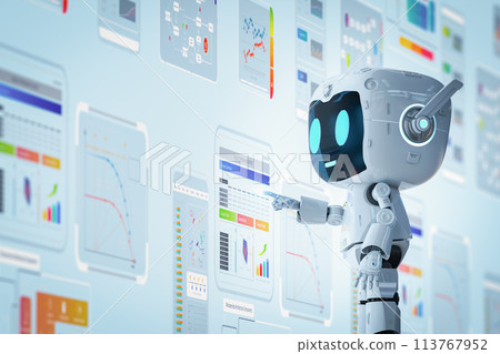 Personal assistant robot with colorful digital graphic display 113767952