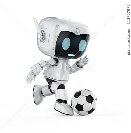 Personal assistant robot play football or soccer Personal assistant robot play football or soccer 113767978