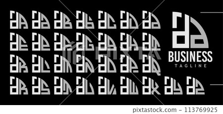Line quadrant circle lowercase letter D DD logo design bundle Line quadrant circle lowercase letter D DD logo design bundle 113769925