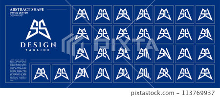 Modern abstract initial letter S SS logo design bundle Modern abstract initial letter S SS logo design bundle 113769937